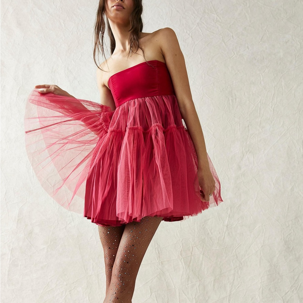 Free People Theo Puff Mini Dress